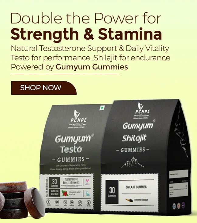 Gumyum Test & Shilajit Gummies: power strength and stamina