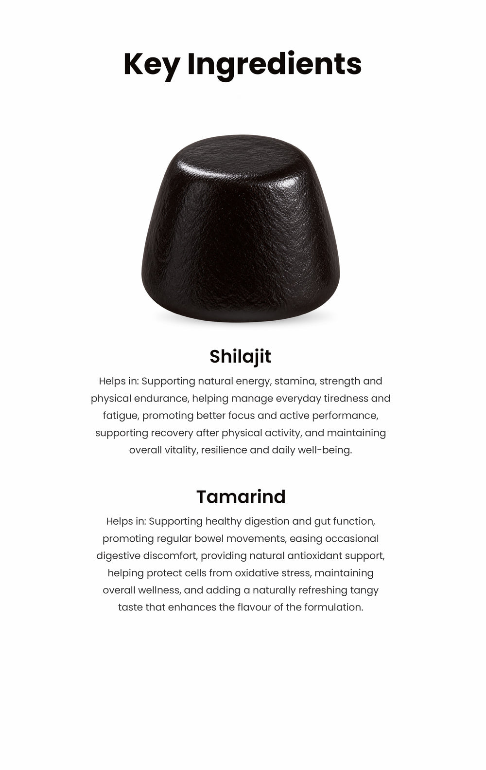 key ingredients shilajit gummies