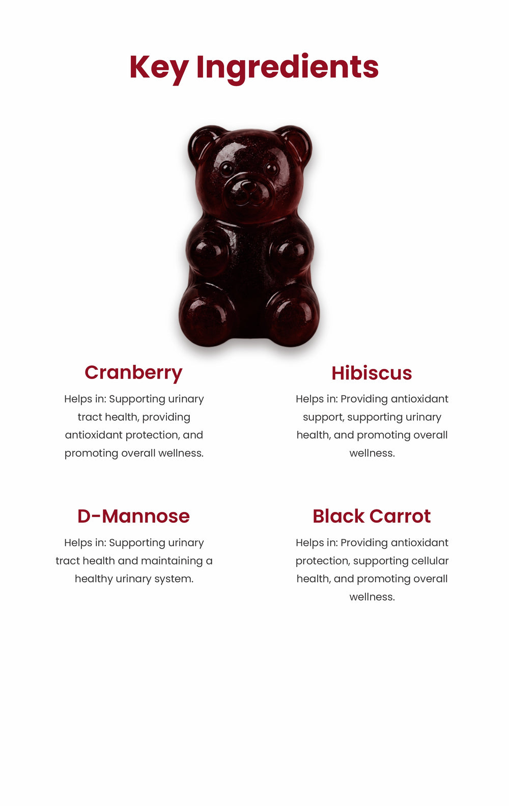 key ingredients uti gummies